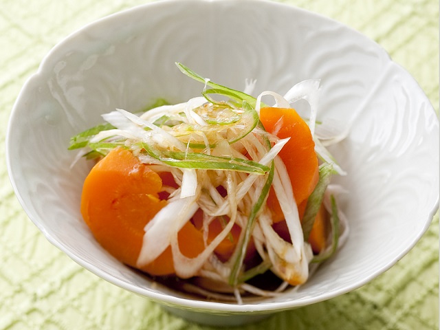 蒸しにんじんのねぎソース