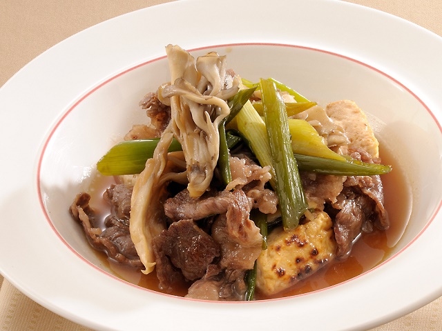 まいたけと牛肉のすき煮